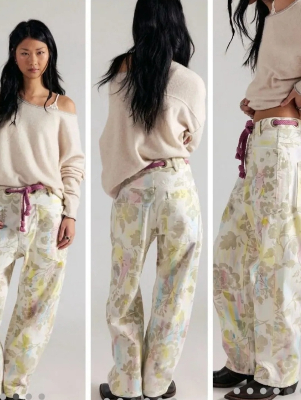 WE THE FREE PEOPLE MOXIE PRINTED FLOCKED BARREL